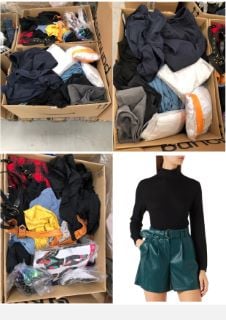 PALLET OF ASSORTED CLOTHING OF DIFFERENT BRANDS AND SIZES INCLUDING BLACK SHORT SLEEVE T-SHIRT VERO MODA SIZE XXL.