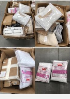 PALLET OF A VARIETY OF ITEMS INCLUDING HYPOALLERGENIC PIKOLIN MATTRESS PROTECTOR.