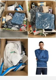 PALLET OF ASSORTED ITEMS INCLUDING WHITE PEPE JEANS TROUSERS SIZE 29.