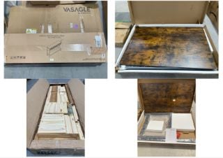 2X FURNITURE INCLUDING A VASAGLE SONGMICS TABLE MODEL KDT75X MEASURING 130.0X83.5X14.0 CM (MAY BE BROKEN OR INCOMPLETE).