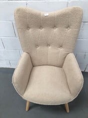 BEIGE ARMCHAIR.