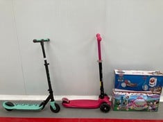 4X CHILDREN'S ITEM INCLUDING PINK AND BLACK IMMEK SCOOTER (MAY BE INCOMPLETE OR BROKEN).