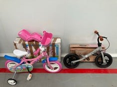 2X CHILDREN'S ITEMS INCLUDING MOMI CHILD'S BIKE (SADDLE DOES NOT FIT, NO PEDALS).