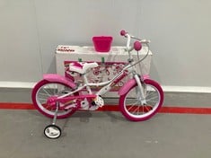 PINK AND WHITE GIRL'S BIKE DINO UNICORN.