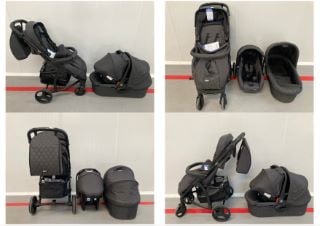 3X BABY ITEM KIKKA BOO, INCLUDING PRAM WITH BACKPACK.