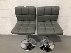 2 X DARK GREY BAR CHAIRS.