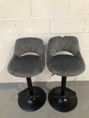 2 X GREY BAR STOOLS.