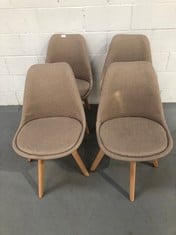 4 X BEIGE ARMCHAIRS (2 OF THEM WITHOUT SCREWS).