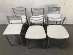 6 X WHITE CHAIRS (DIRTY).