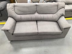 GREY TWO SEATER SOFA (MISSING THE 2 LEGS ON THE RIGHT SIDE).