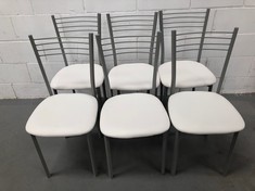 6 X WHITE CHAIRS.