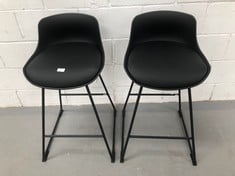 2 X BLACK STOOLS.