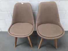 2 X BEIGE CHAIRS.