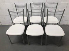 6 X WHITE KITCHEN CHAIRS.