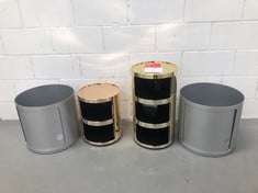 4 X KARTELL ITEMS INCLUDING GOLD COLOURED DESIGN SIDE TABLE.