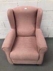 PINK ARMCHAIR (FRONT LEFT LEG BROKEN).