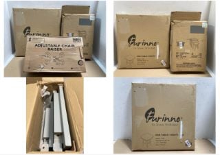 3 X HOUSEHOLD ITEMS TO INCLUDE LANGHAM ADJUSTABLE CHAIR RAISER: LOCATION - A9