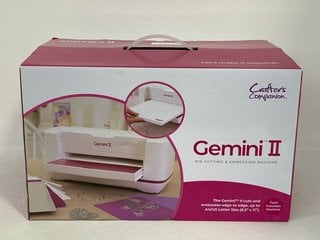 CRAFTER'S COMPANION GEMINI II DIE CUTTING AND EMBOSSING MACHINE - MODEL: GEMINI-M-GLO RRP £200: LOCATION - FRONT BOOTH