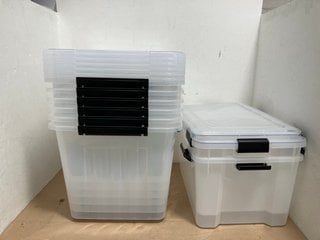 QTY OF CETOMO PLASTIC STORAGE BOXES IN CLEAR: LOCATION - B1O