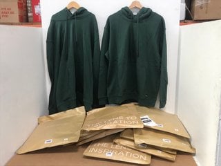 11 X BYTESTUDIO LONG SLEEVED HOODED SWEATSHIRT IN GREEN UK SIZE XL/L: LOCATION - B9