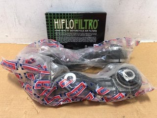 QTY OF ASSORTED VEHICLES ITEMS TO INCLUDE HIFLOFILTRO MOTORCYCLE AIR FILTERS: LOCATION - B8