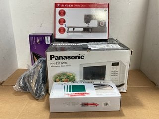 5 X ASSORTED APPLIANCES TO INCLUDE PANASONIC NN-E27JWM 20L 800W DIGITAL MICROWAVE IN SILVER: LOCATION - B3