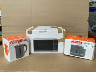 3 X ASSORTED JOHN LEWIS & PARTNERS KITCHEN ITEMS TO INCLUDE JOHN LEWIS & PARTNERS JLSMWO08 20L DIGITAL MICROWAVE IN SILVER: LOCATION - B2