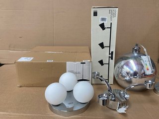 5 X ASSORTED JOHN LEWIS & PARTNERS LIGHTS TO INCLUDE LOGAN 4 LIGHT SPOTLIGHT BAR: LOCATION - B2