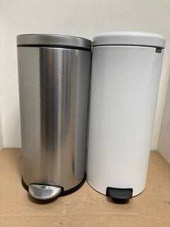 SIMPLEHUMAN 30L PEDAL BIN IN STAINLESS STEEL TO ALSO INCLUDE BRABANTIA 30L NEWICON PEDAL BIN: LOCATION - B2