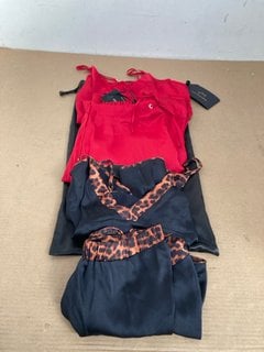 HONEY BIRDETTE HARPER CAMI & SHORT SET IN ANIMAL PRINT/BLACK - UK M - RRP £140.00 TO ALSO INCLUDE HONEY BIRDETTE HARPER CAMI & LONG PANTS SET IN CRIMSON - UK S/M - RRP £175.00: LOCATION - C3