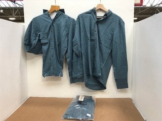 3 X BLEND BURLEY SHIRTS IN BLUE - UK S/M: LOCATION - C5