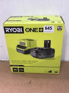 RYOBI ONE+ RC18120-1C40 18V BATTERY & CHARGER: LOCATION - C6