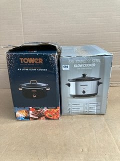 TOWER ROSE GOLD EDITION 6.5L SLOW COOKER TO ALSO INCLUDE DAEWOO 6.5L STAINLESS STEEL SLOW COOKER: LOCATION - C10