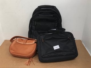 3 X ASSORTED BAGS TO INCLUDE LAPTOP CARRY BAG IN BLACK: LOCATION - C15