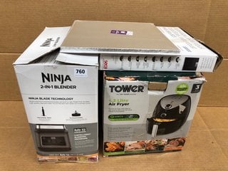 4 X ASSORTED HOUSEHOLD ITEMS TO INCLUDE NINJA 2 IN 1 BLENDER: LOCATION - D15