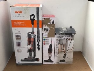 3 X ASSORTED HOUSEHOLD ITEMS TO INCLUDE VAX U85-AS-BE AIR STRETCH UPRIGHT VACUUM CLEANER: LOCATION - D14