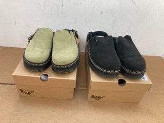 2 X DR MARTENS ZIGZAG MULES IN BLACK/GREEN - UK 6 - RRP £220.00: LOCATION - D11