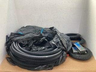 QTY OF ASSORTED BICYCLE ITEMS TO INCLUDE VARIOUS TYRES IN ASSORTED SIZES: LOCATION - D11