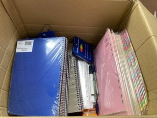 QTY OF ASSORTED STATIONARY ITEMS TO INCLUDE QTY OF A4 TWIN WIRE NOTEBOOKS IN BLUE: LOCATION - D9