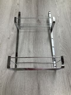 GLASS HANGING 2 BASKET SHOWER CADDY IN CHROME - RRP £90: LOCATION - RACKING 2