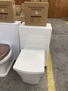 (COLLECTION ONLY) 500 X 300MM TOILET UNIT IN WHITE WITH BTW PAN & SEAT WITH CONCEALED CISTERN FITTING KIT - RRP £780: LOCATION - D6