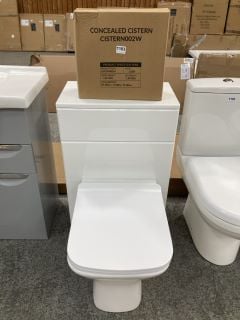 (COLLECTION ONLY) 500 X 300MM TOILET UNIT IN WHITE WITH BTW PAN & SEAT WITH CONCEALED CISTERN FITTING KIT - RRP £780: LOCATION - D6