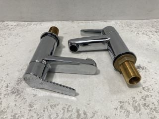 PAIR OF ALL CHROME BATH/BASIN PILLAR TAPS - RRP £146: LOCATION - RACKING 1