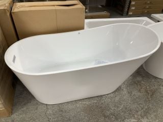 1600 X 750MM MODERN TWIN SKINNED SINGLE ENDED SLIPPER STYLE BATH WITH INTEGRAL CHROME OVERFLOW & WASTE - RRP £1199: LOCATION - C2