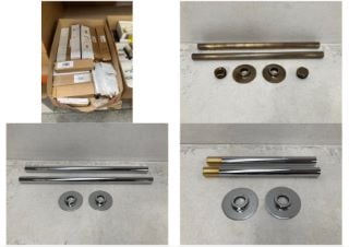 QTY OF ASSORTED RADIATOR PIPE CONNECTORS WITH FLANGES & WALL STAYS - RRP £250: LOCATION - RACKING 1