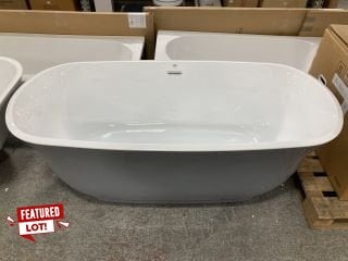 1700 X 770MM MODERN TWIN SKINNED DOUBLE ENDED FREESTANDING BATH IN LIGHT GREY WITH INTEGRAL CHROME SPRUNG WASTE & OVERFLOW - RRP £1439: LOCATION - C3