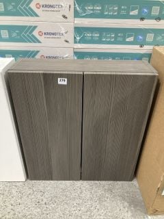 (COLLECTION ONLY) WALL HUNG 2 DOOR BATHROOM CABINET IN BODEGA GREY 600 X 660 X 180MM RRP £195: LOCATION - C2