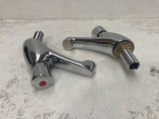 PAIR OF NON CONCUSSIVE BASIN PILLAR TAPS IN CHROME - RRP £195: LOCATION - RACKING 1