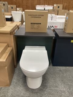 (COLLECTION ONLY) 600 X 360MM TOILET UNIT IN FIR GREEN & HACIENDA BLACK WITH BTW PAN & SEAT WITH CONCEALED CISTERN FITTING KIT - RRP £780: LOCATION - D4