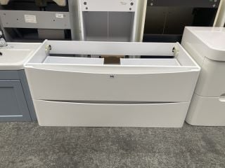 (COLLECTION ONLY) WALL HUNG 2 DRAWER SINK UNIT IN WHITE 1000 X 460MM - RRP £495: LOCATION - D4